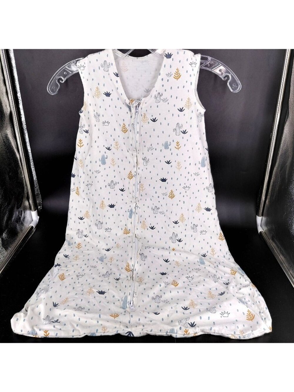Baby Sleep Sack Gown 12-18 Months White Cactus Bamboo Zipper Wearable Blanket